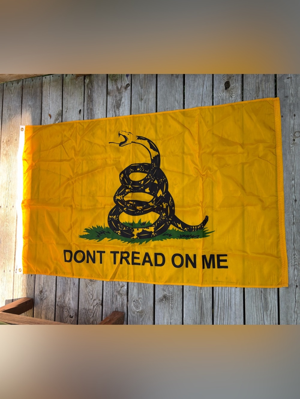 Marine Yellow Reptile Decor Flag with Coiled Snake Design